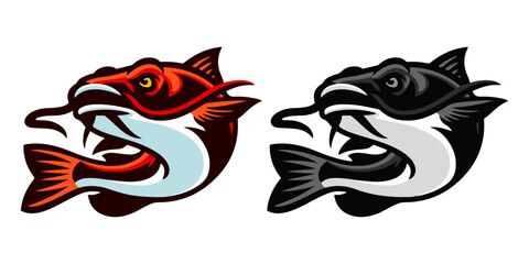 Catfish mascot logo design vector image