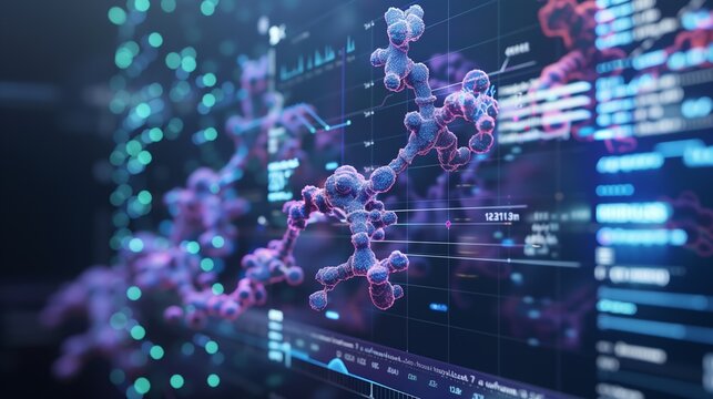 Analyzing protein structure with 3D models on PCs for biotech research insights.