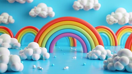 3d mini rainbow with colours UHD wallpaper
