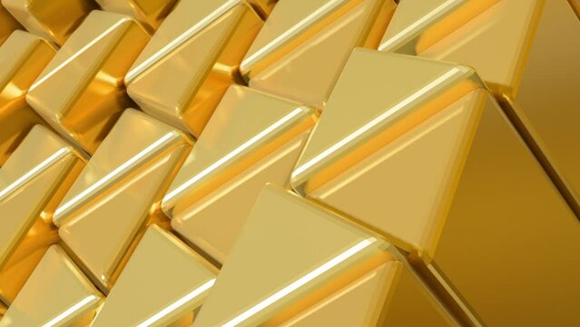 Triangle Shape Gold Background. 2K Ultra HD ProRes 4444, Video Motion Graphic Animation