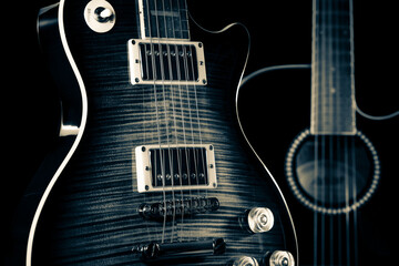 gitara elektryczna i gitara akustyczna