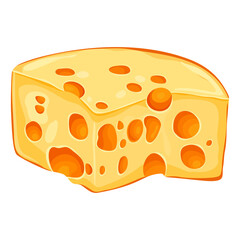 A piece of cheese. Illustration on a white background