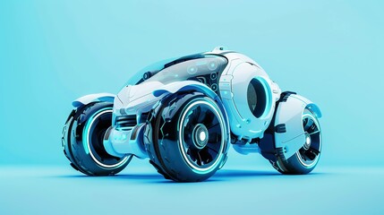 Robot car runing on road UHD wallpaper