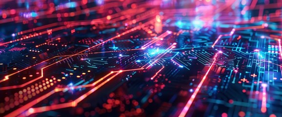 Obraz premium Technology Abstract, Blockchain Data Maps, Technology Abstract Background