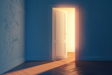 Door With Light. Abstract Three-Dimensional Design for Business Background