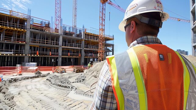 Construction supervisor overseeing a site