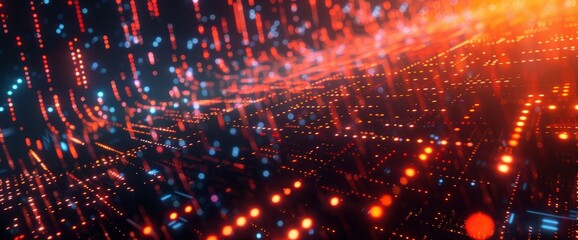 Fototapeta premium Technology Abstract, Blockchain Data Patterns, Technology Abstract Background