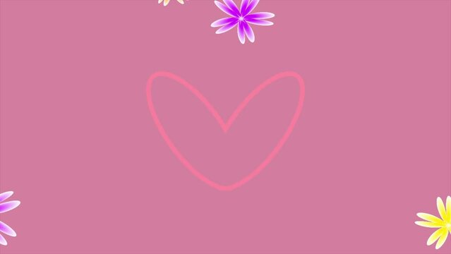 4k soft rose pink animated floral animation Valentines banner cute pretty beautiful magenta background Happy Valentines Day Love princess lovely wallpaper Girl birthday party Heart beat Valentine's