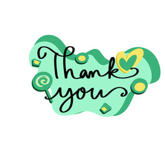 thank you card greeting green