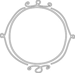 Circle frame drawing. Decoration for card, poster, banner