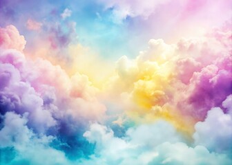 clouds in dreamy purple pink yellow blue cyan pastel hues for background