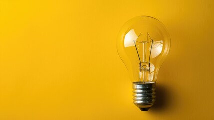 Creative Yellow. Handwriting Idea Light Bulb on a Vivid Yellow Background