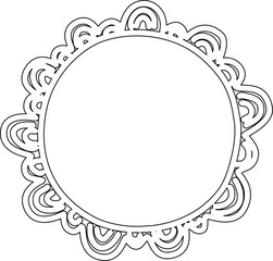 Circle frame drawing. Decoration for card, poster, banner