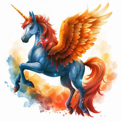 Rot/blauer Pegasus	
