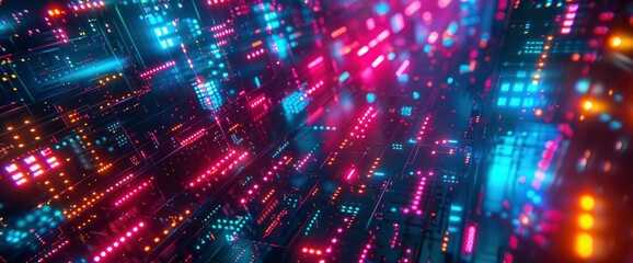 Technology Abstract, Ai Processing Circuits, Technology Abstract Background