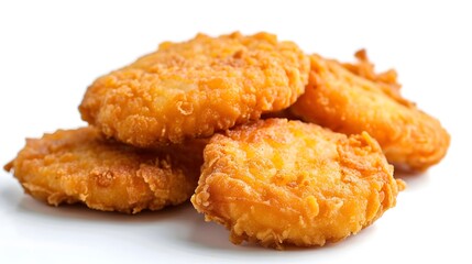 Chicken nuggets isolated on white background