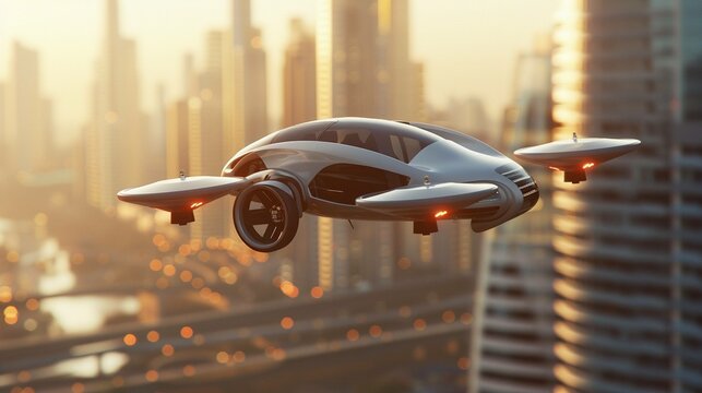 Flying electric texi UHD wallpaper
