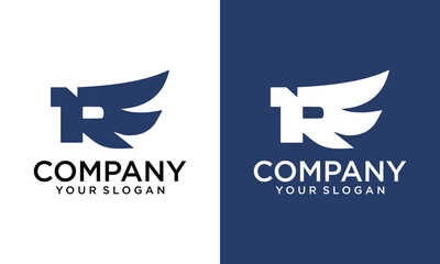 letter logo R and eagle logo