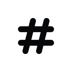 Vector icon illustration of a hashtag, representing social media trends and discussions