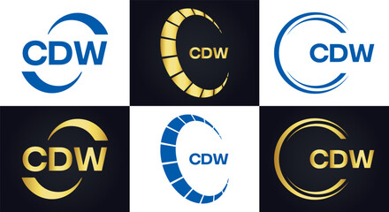 CDW logo. C D W design. White CDW letter. CDW, C D W letter logo design. C D W letter logo design in FIVE, FOUR, THREE, style. letter logo set in one artboard. C D W letter logo vector design.