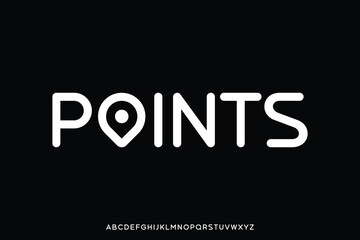 Fototapeta premium Modern rounded sans serif alphabet display font vector. Points typeface illustration