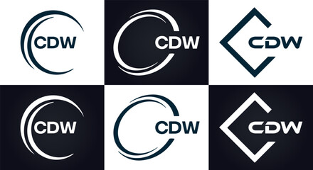 CDW logo. C D W design. White CDW letter. CDW, C D W letter logo design. C D W letter logo design in FIVE, FOUR, THREE, style. letter logo set in one artboard. C D W letter logo vector design.