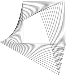 Square geometric shape with blending outline. Graphic elements