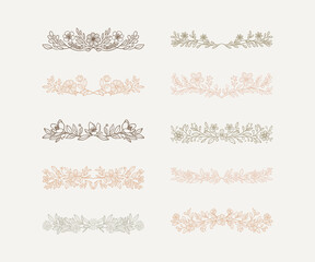 Elegant Floral Divider Collection Stock Vector