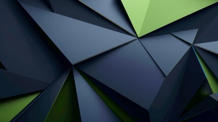 abstract triangular shapes, mechanical design, graphical, use these colors: dark blue, light green, anthracite grey