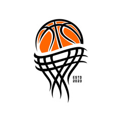 vector basketball logo sports design on white background