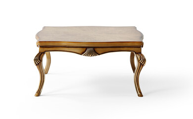 classic coffee table isolated on white background .