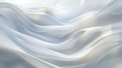 Abstract White Flowing Fabric Background with Soft Wave Patterns