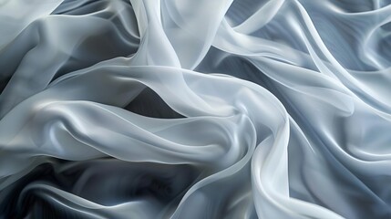 Soft, flowing fabric in artistic waves, symbolizing elegance and fluidity