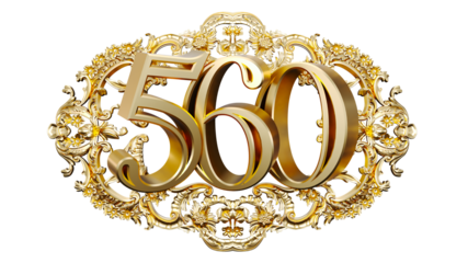 golden number five hundred sixty in the center of Decorative golden vintage frames, number 560