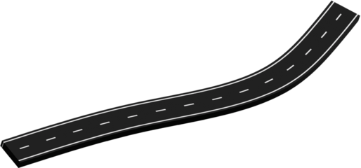 Curved road with white markings, route, street, highway