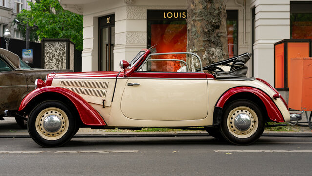 BERLIN - MAY 04, 2024: The small family car IFA DKW F8, 1954. Classic Days Berlin 2024.