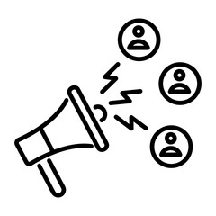 Trendy linear icon depicting people engagement 