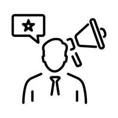 Check out linear icon depicting influencer marketing 