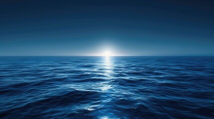 Obraz premium Rising Sun Over the Blue Ocean