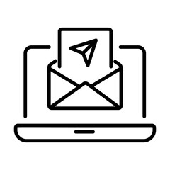 A well-designed linear icon of email marketing 