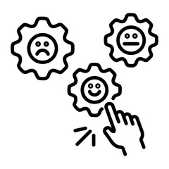 Trendy linear icon depicting feedback management 