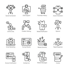 Set of Customer Care Linear Style Icons

