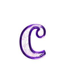 Ice symbol in a purple frame. letter c