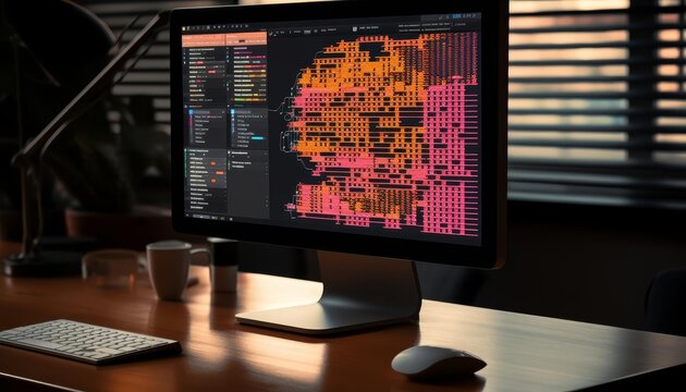 Generate a visual of a computer screen with a genetic code editor open, highlighting editable sequences