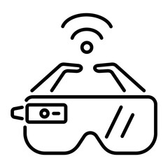 Handy outline icon of smart glasses 