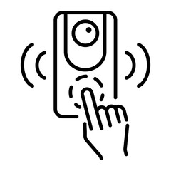Get this outline icon of a smart doorbell 