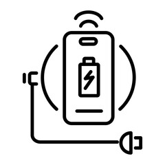Download linear icon of a wireless charger 