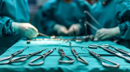Focused Surgeon Performing Complex Surgery in a Modern Operating Room.