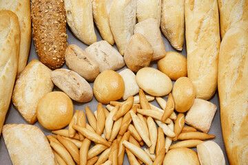 Several kinds on traditional gourmet bread. Healthy food. Artisan
