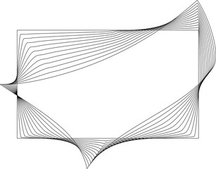 Rectangle frame emblem dynamic line blending. Technology creative